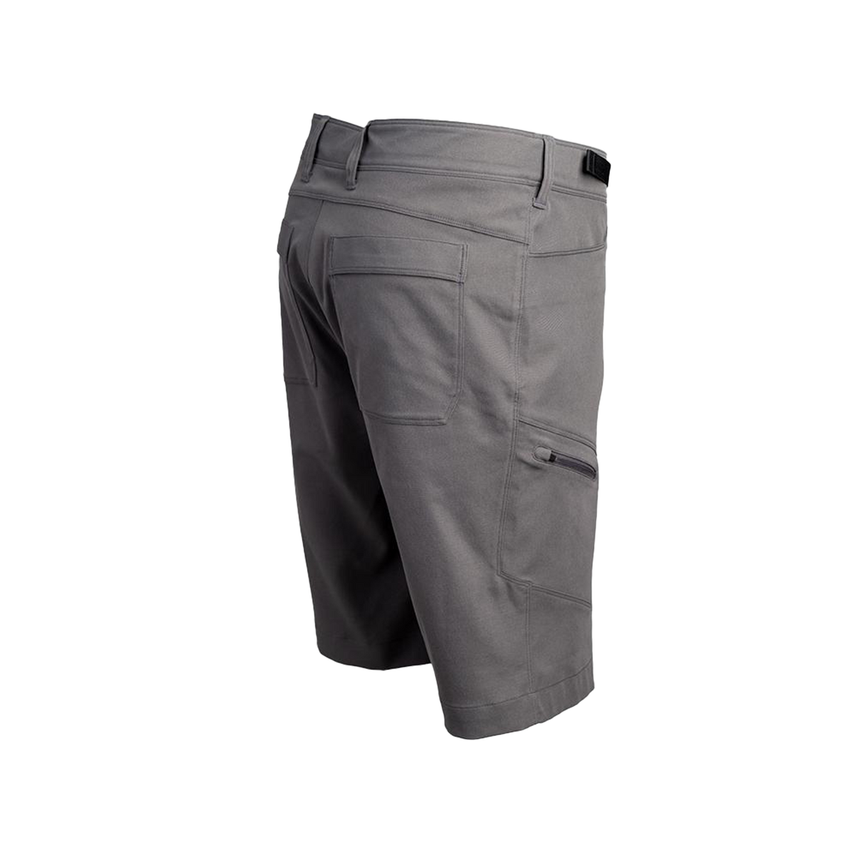 Angled rear view of men's backpacking shorts