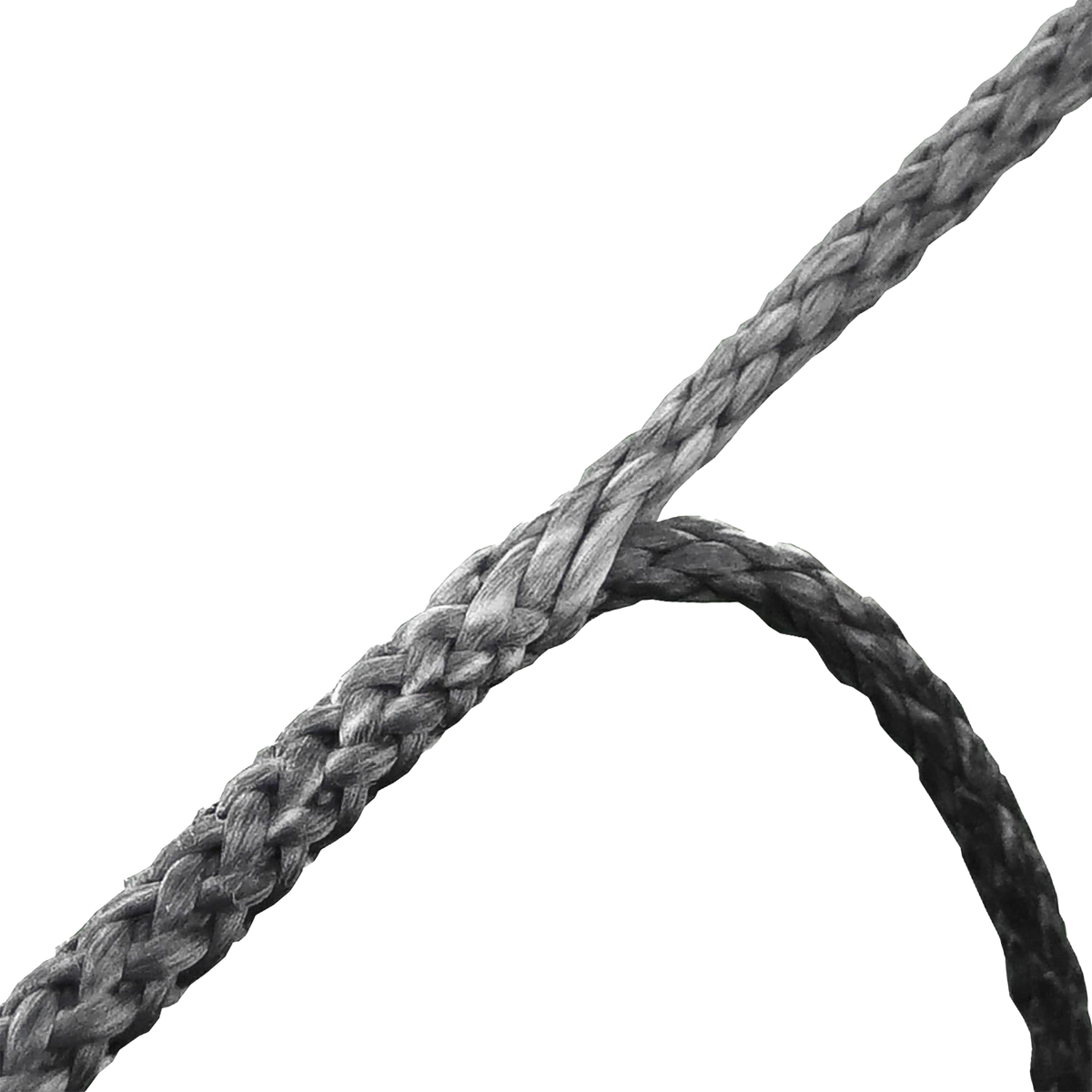 Close-up view of a Whoopie Sling suspension line spliced into a adjustable loop for an Outdoor Vitals hammock system.