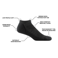 Men's Darn Tough Light Hiker No Show Lightweight Hiking Socks