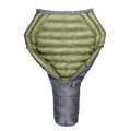 A StormLoft Down TopQuilt, designed for use as a sleeping pad top quilt to insulate against cold drafts.