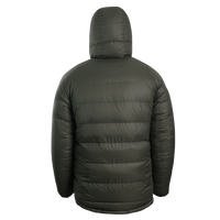 A chimera hooded down anorak shown from the back, photographed on a clean white background.