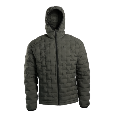 Front view of Outdoor Vitals Zulu Down Jacket featuring performance baffling and technical alpine-ready warmth.