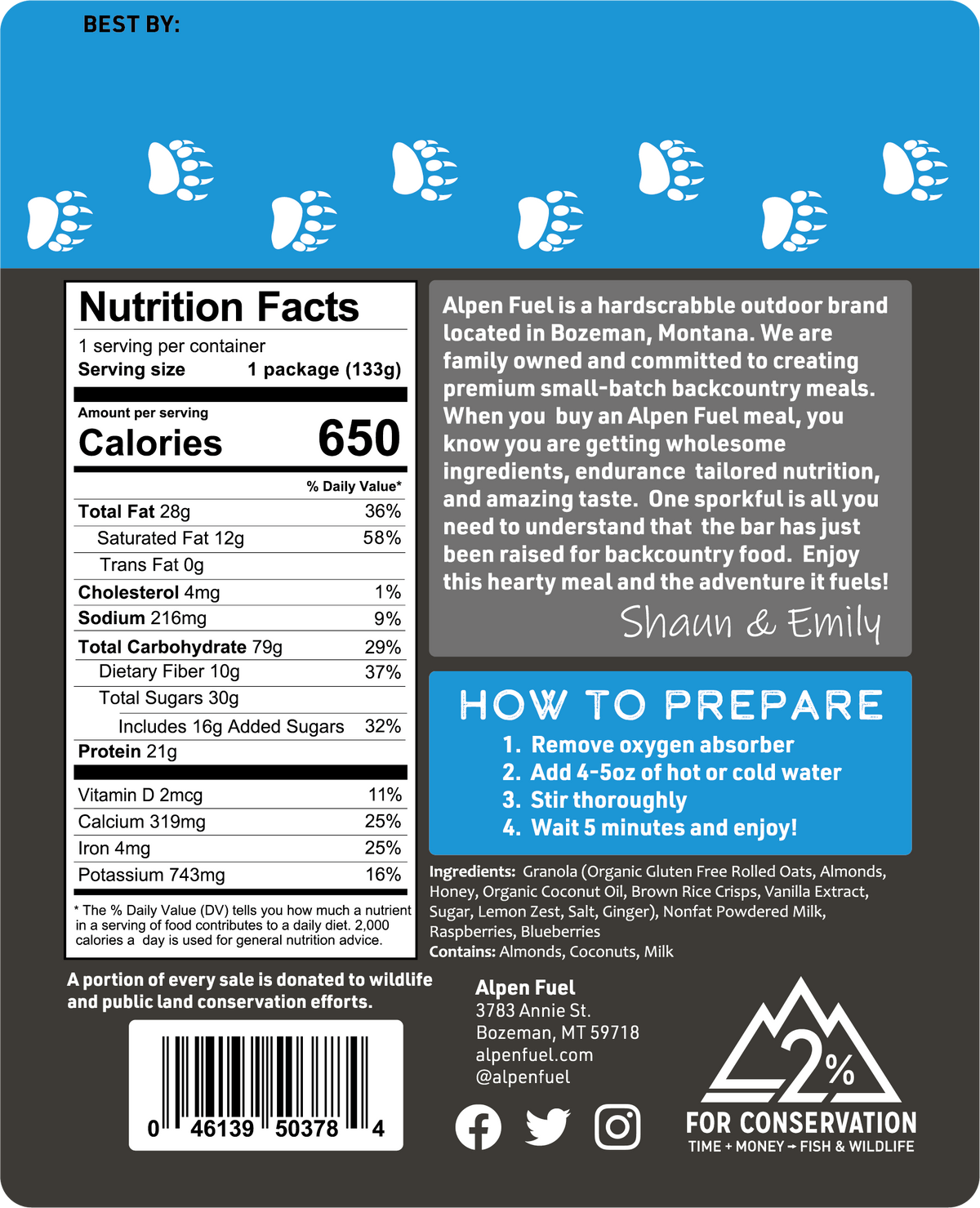 Angry Pika (formerly Alpen Fuel) Granola Breakfast Meals