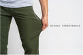 Demonstration of highly stretchable fabric on Outdoor Vitals Satu Adventure Pants.